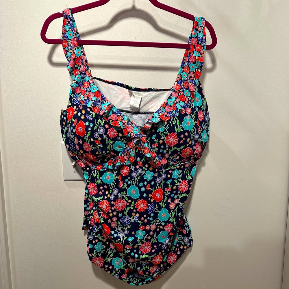 Anne Cole Floral Tankini Top Swimwear - Multicolor 22W